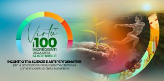 L’arte e la scienza dialogano in nome della dieta sostenibile La locandina di Virtù, i 100 ingredienti della dieta sostenibile